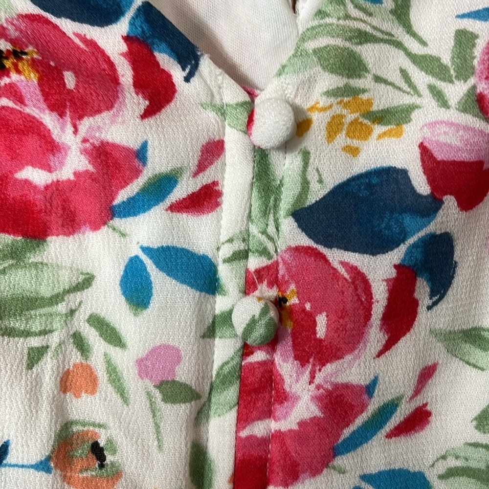 Torrid Floral Hi-low Flutter Sleeve Ivory Gauze Button Front Tea-Length Dress 3X - Picture 13 of 15